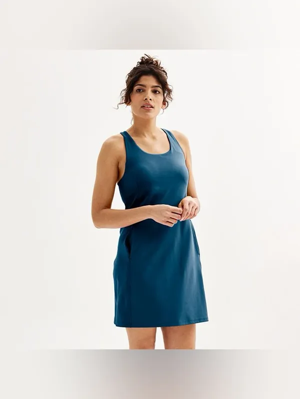 Tek Gear Teal Sleeveless Sheath Dress - Image 5