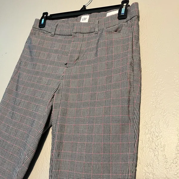 GAP Gray Signature Skinny Ankle Pants Checkered Red and Black SZ 6 High-Rise - Image 6