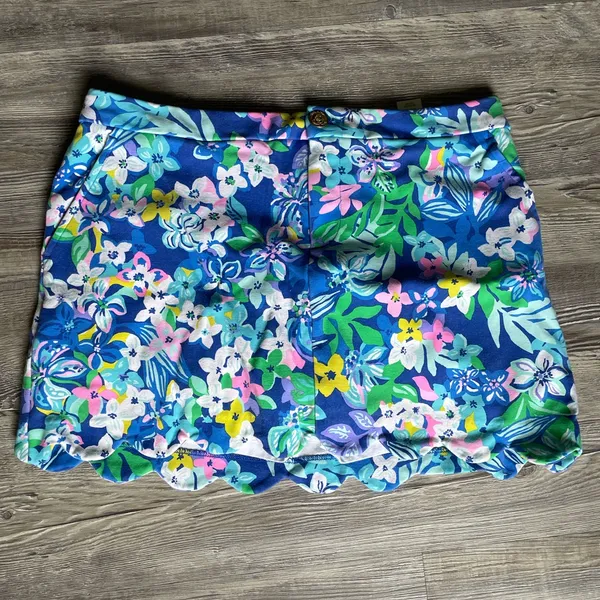 Lilly Pulitzer Vibrant Blue Floral Mini Skirt - Image 3