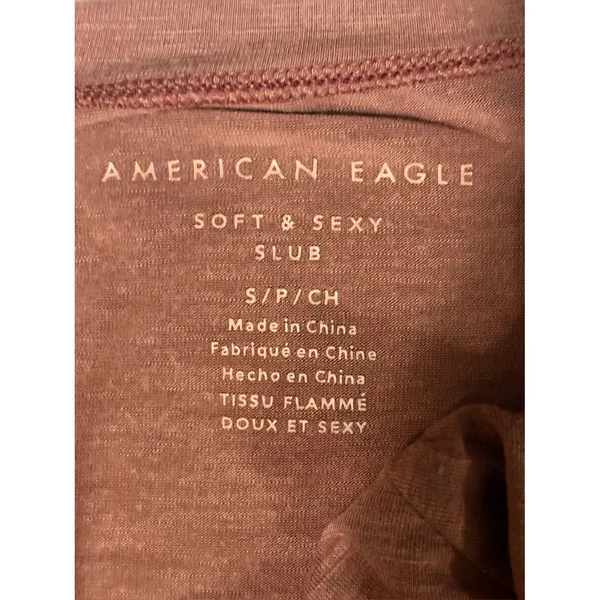 American Eagle Outfitters Rust/Orange Soft & Sexy Long Sleeve Shirt - Image 4