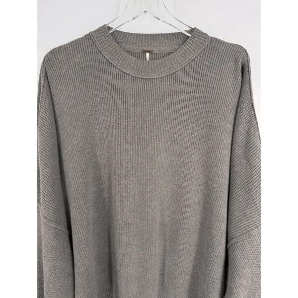 Free People Easy Street sweater women's M crew slouchy oversized rib knit tunic - Image 5