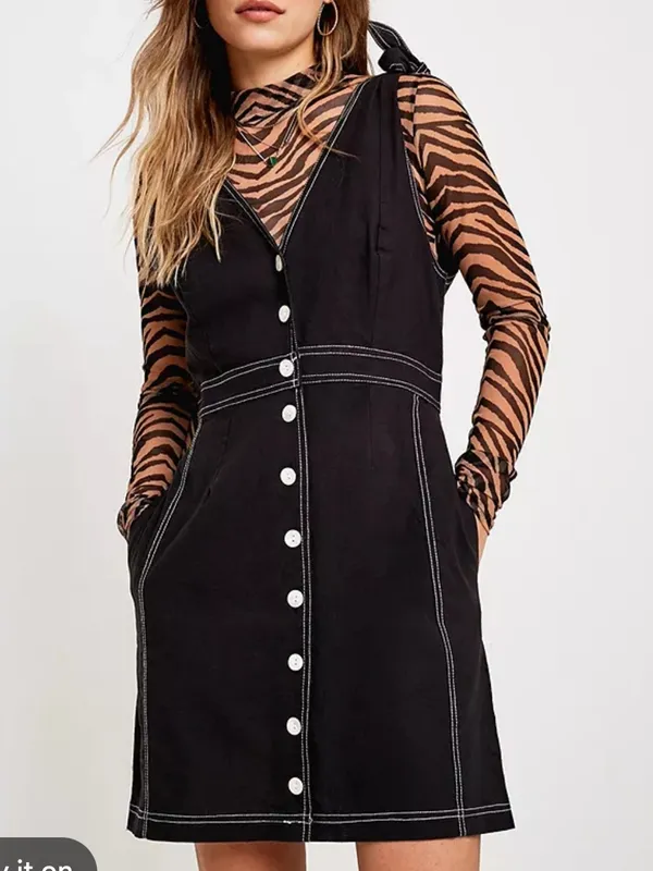 Free People NEW London Town Overall Mini Dress - Image 2