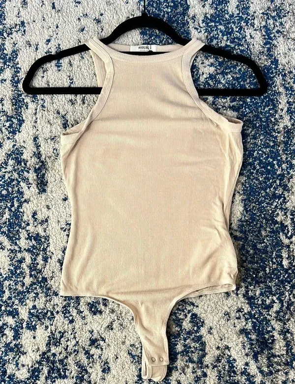 AGOLDE X REVOLVE Rianne Bodysuit in Latte XS - Image 7