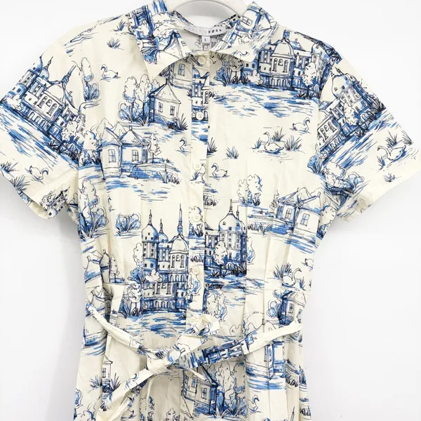 NWT Baltic Born Womens Layne Toile De Jouy Cottagecore Euro Summer Shirt Dress L - Image 4