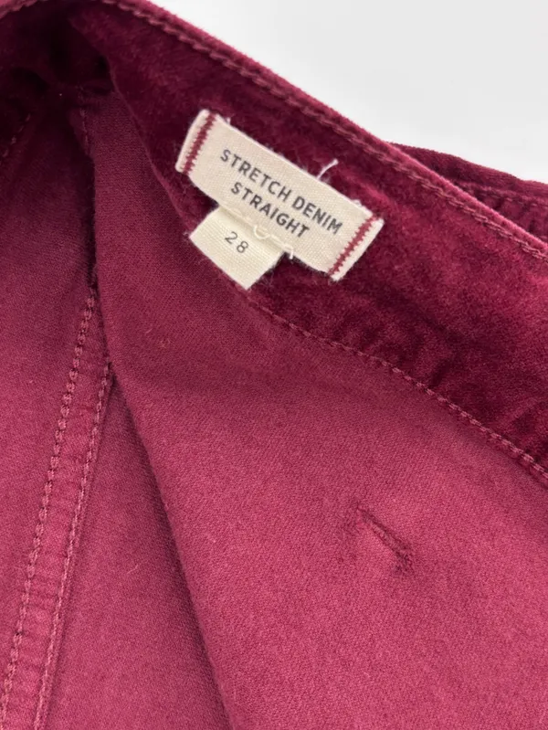 (E-574) Madewell Burgundy Corduroy Zip Mini Skirt - Image 3
