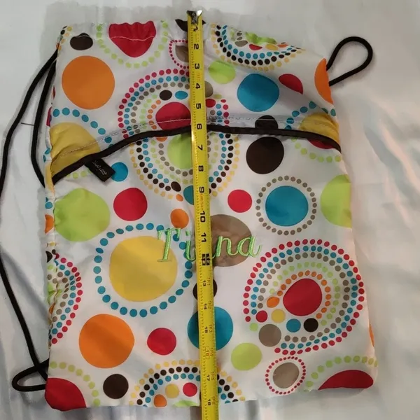 Thirty - One Tiana Cinch Sac Polka Dots Dopamine Classic Preppy Coconut Girl - Image 4