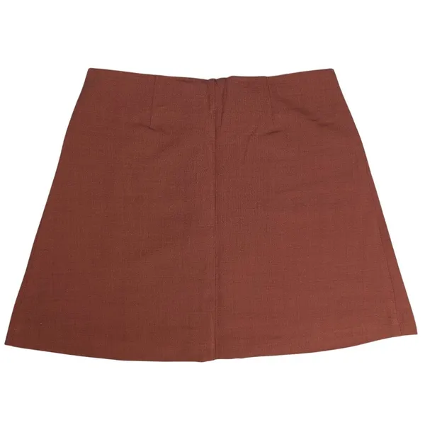 WeWoreWhat‎ Blazer Skirt Brown Button Front Asymmetrical A-Line Size S - Image 2