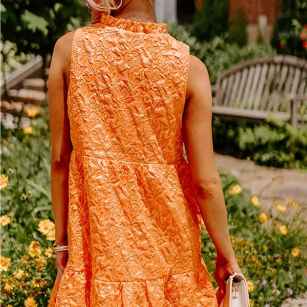 THML Orange Floral Dress M - Image 3