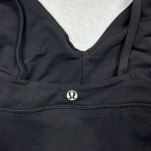 Lululemon Black Longline Sports Bra Strappy Back Women’s Small Medium - Image 3