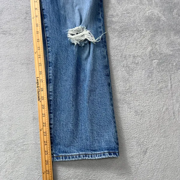 Levi's Premium Ribcage Straight Jeans‎ Size 29 High Rise Distressed Knee Denim - Image 8