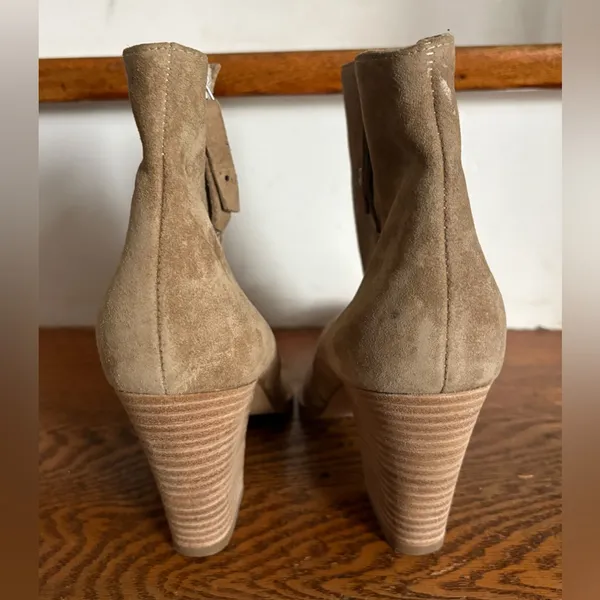 Paul Green Taupe Suede Ankle‎ Booties Size US 8 New Condition - Image 4