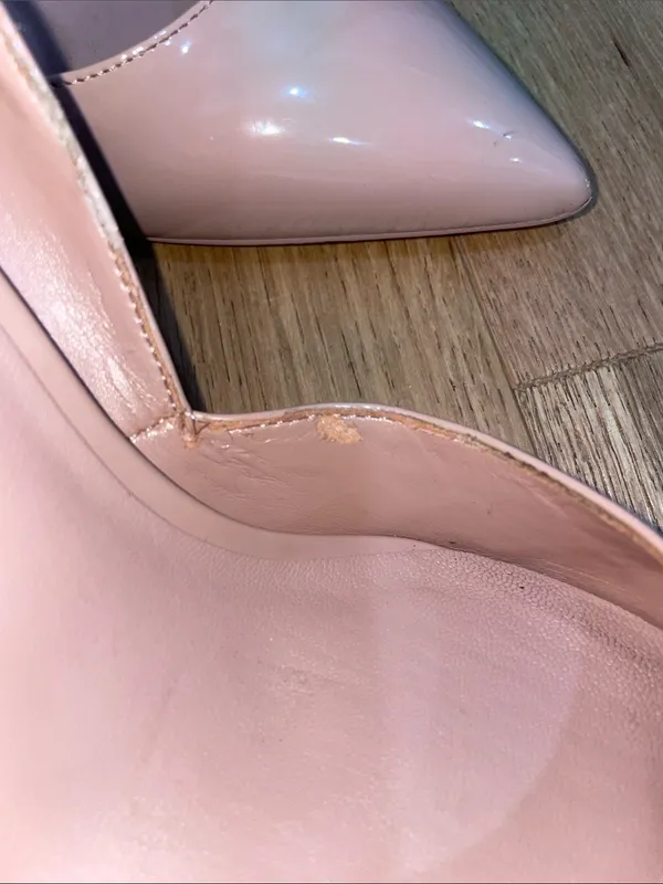 Aldo Blush Patent Pointed-Toe Slingback Heels Size 8.5 - Image 12