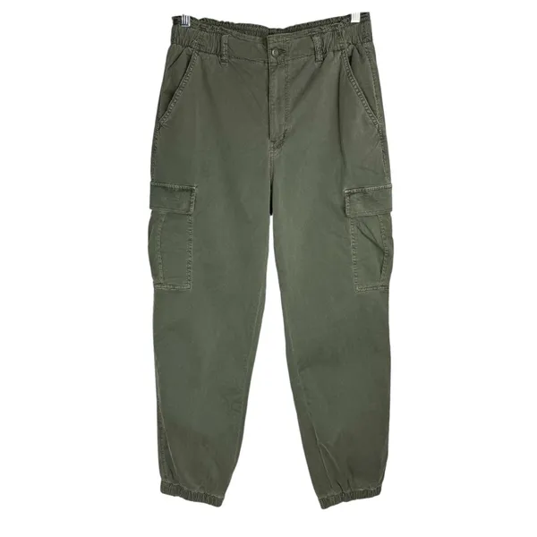 American Eagle Cargo Relaxed Mom Jogger Sz 10 Olive Army Green Cotton Blend - Image 5