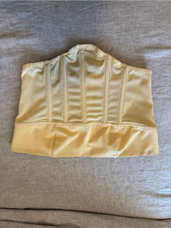 Edikted Butter Yellow Mesh Corset Top - Image 2