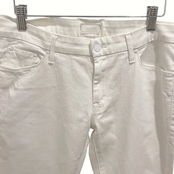 MOTHER The Looker Broken Mirror White Skinny‎ Jeans Women's Size 30 - Image 4