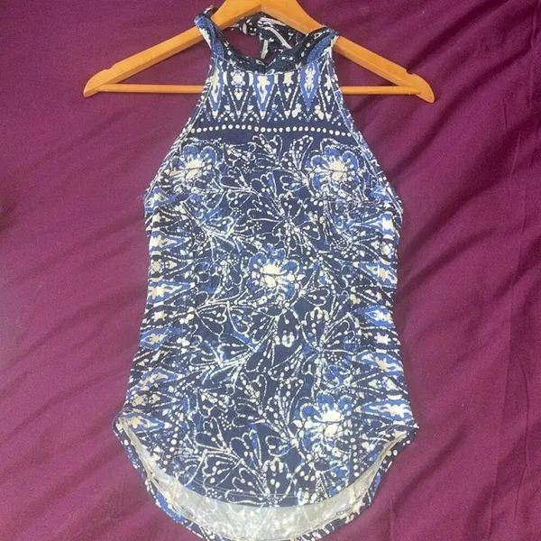 FREE PEOPLE Madagascar Halter Tank Top Indigo Combo SEXY CELESTIAL - Image 3
