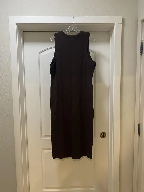 Banana Republic Dress Womens XL Brown Ribbed Knit Tank Scoop Neck Midi Casual - Image 4