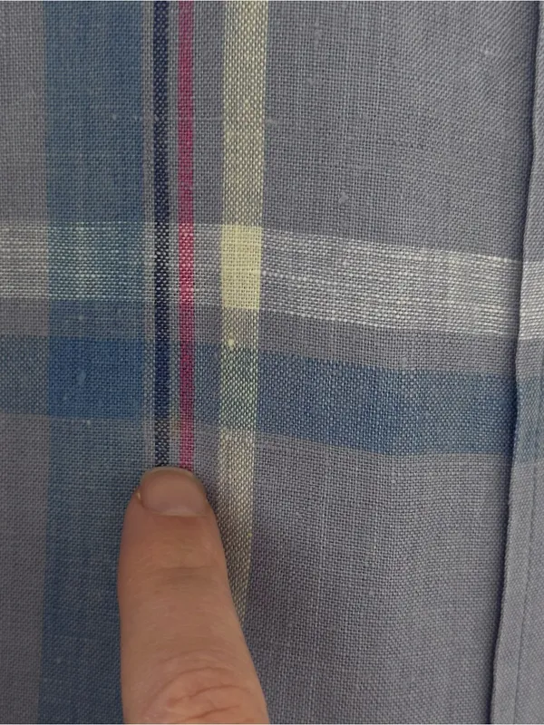 Vintage 100% LInen Lauren Ralph Lauren Button Down Shirt Sz M Plaid Preppy Indie - Image 8