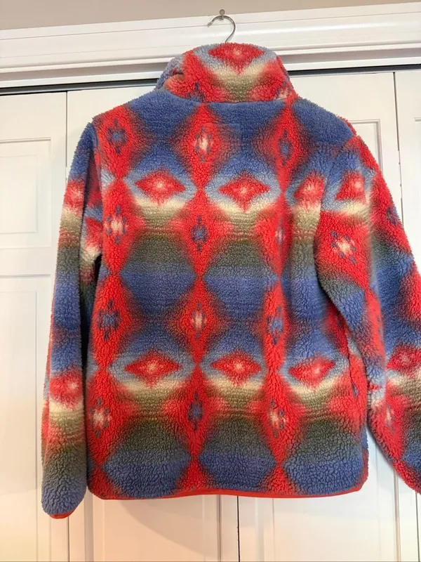 Billabong switchback Aztec print Sherpa fleece pullover size M - Image 8