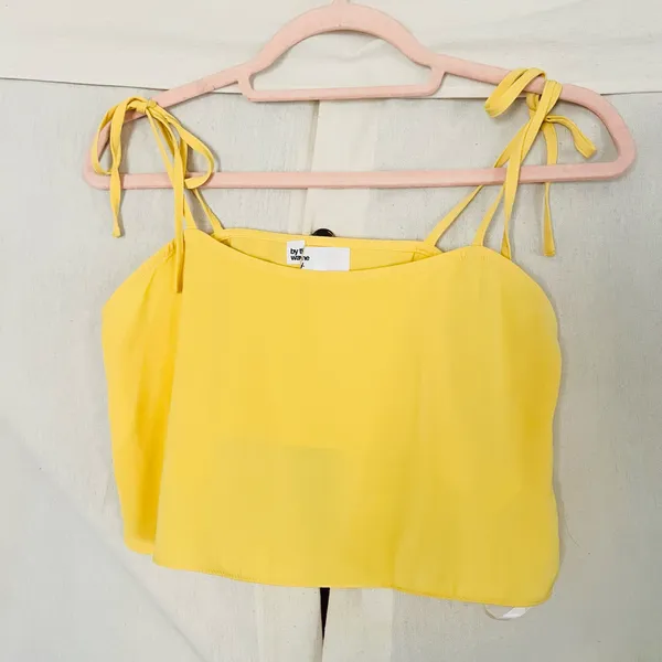 Superdown Melody Tie Cami Tank Top Yellow - Image 6
