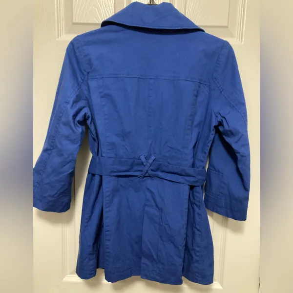 *Tulle Anthropologie New Royal Blue Double Breasted Peacoat Jacket#HC - Image 11