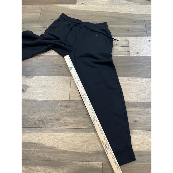 Zenana Black Fleece‑Lined Sweatpants Cotton Blend Size L Athleisure High Rise - Image 6