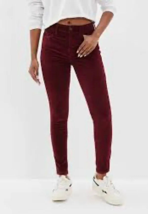 American Eagle Burgundy skinny corduroy pants size 6 - Image 12