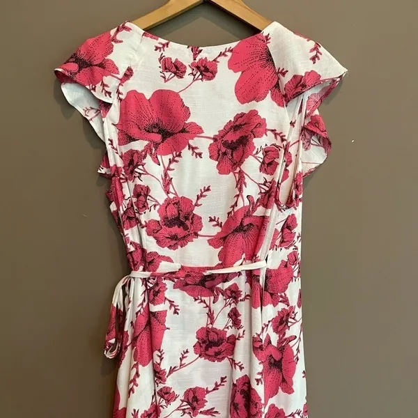 NWT Free People French Quarter Wrap Mini Dress‎ Medium Ivory Pink - Image 13