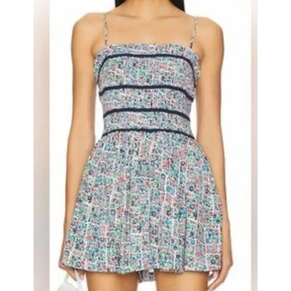 Free People Black/Brown Bali Checked Out Printed Dress - SZ M - NEW $138 - Image 2