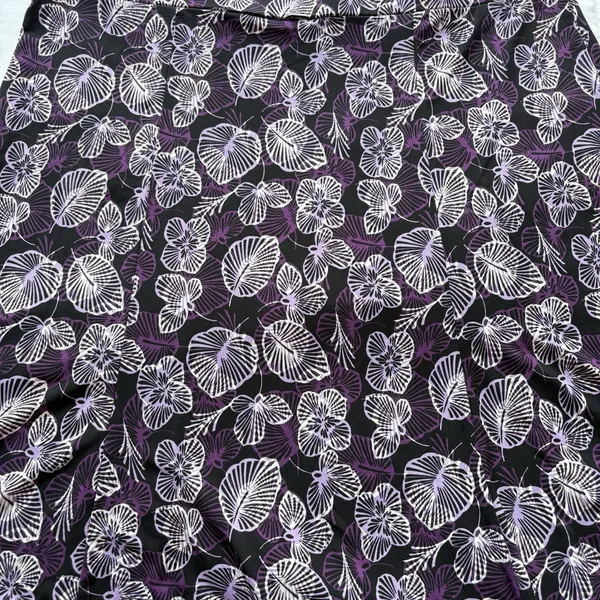 Vintage 90s Skirt Womens Large Black Purple Floral Stretch Feminine Dainty Fairy - Image 8
