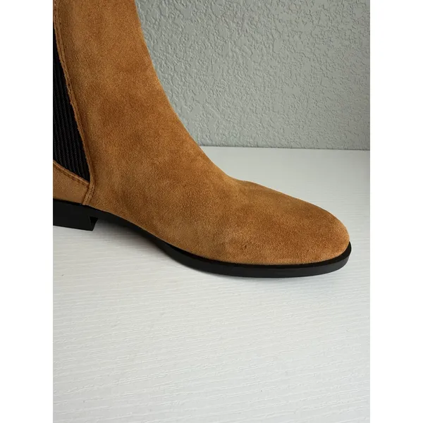 Nine West Tan Suede Chelsea Boots Women's 7.5M Silver Heel New NWOB - Image 6