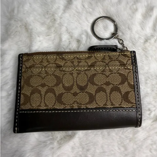 Y2K Coach Vintage Brown Signature Card Holder - Image 2