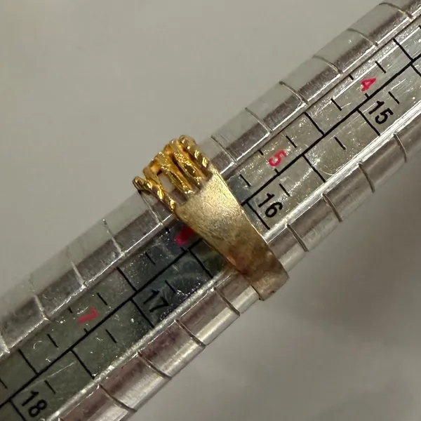 Gold Tone Textured Stacking Band Layered Ring Statement Fashion Jewelry Sz 5.75 - Image 4