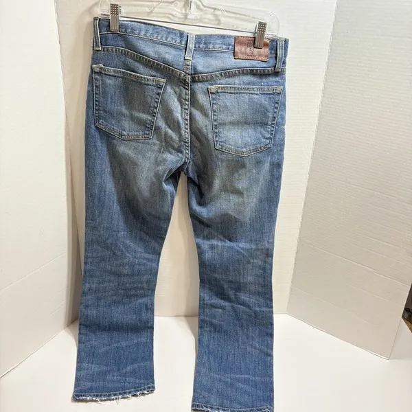 Frye Mid-Rise Straight Leg Distressed Jeans Medium Wash Stretch Size 27 ROPASL - Image 4