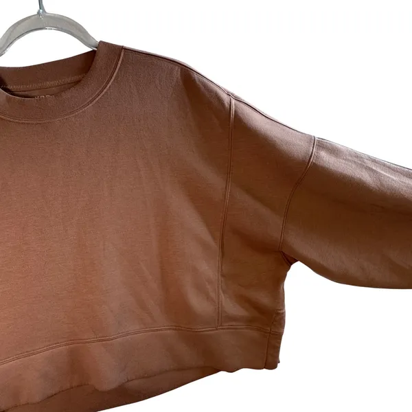 YPB Abercrombie &‎ Fitch Motion Oversized Cropped Sweatshirt Brown XL Athleisure - Image 7