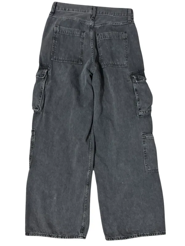 OLD NAVY Mid Rise Baggy Wide Leg Jeans 2 Black Wash EUC - Image 10
