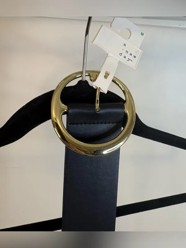 NWT- a new day Black Belt with Gold Ring Buckle - Med - Image 2