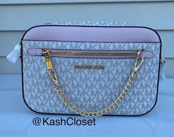 Michael Kors Powder Blush Jet Set Large Chain Crossbody Purse - Image 2