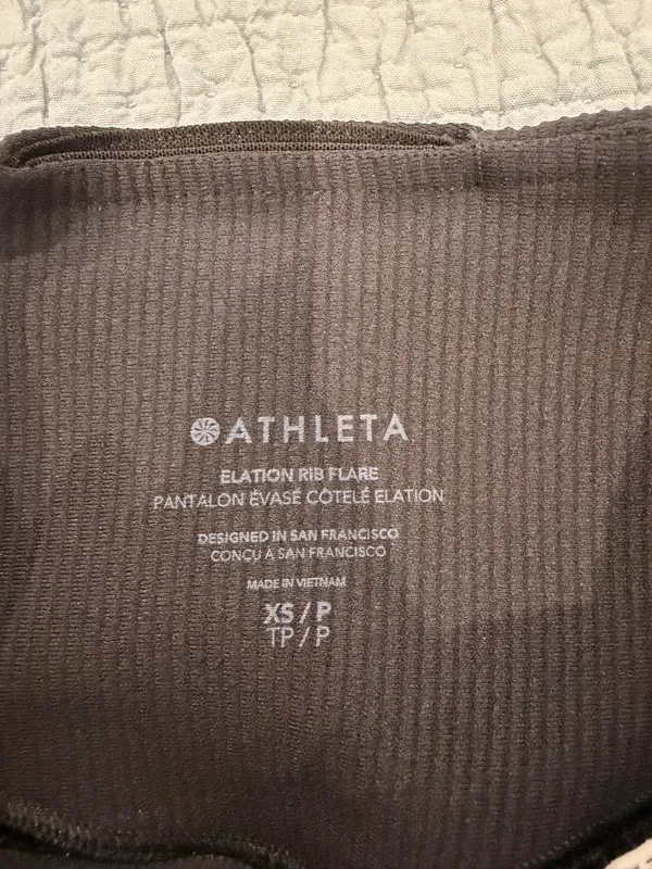 Black Ribbed Athleta Leggings - Image 2