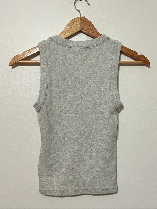 Abercrombie & Fitch Light Gray Ribbed Tank Top Size XS A&F Essentials - Image 3