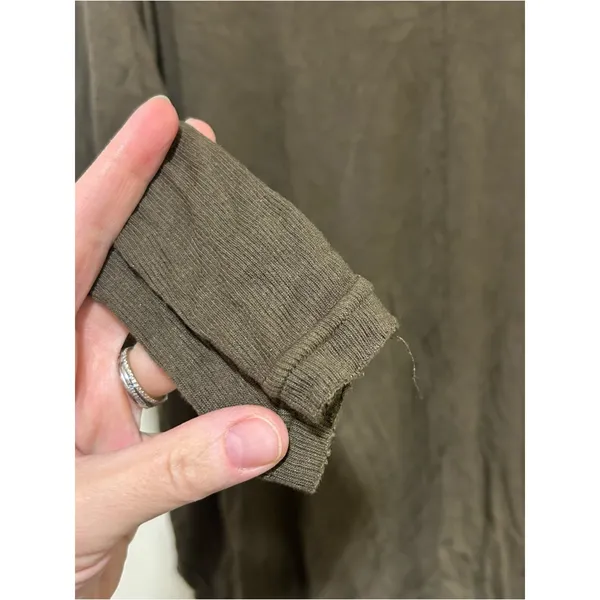 Free People Moonshine Tunic Top V Neck in Army Olive Green Size Large - Image 4