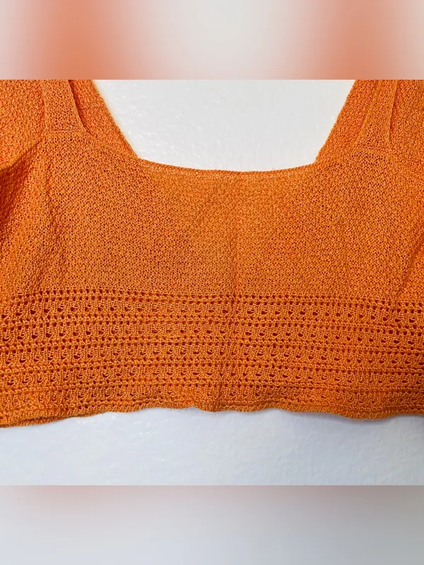 Women’s Orange Knit Crop Bralette Top Size‎ XS/S - Image 3