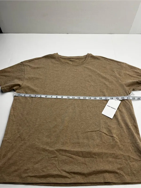 Cozy Earth Women’s All Day Tee Tan Beech Heather Large Short Sleeve Shirt NEW - Image 7