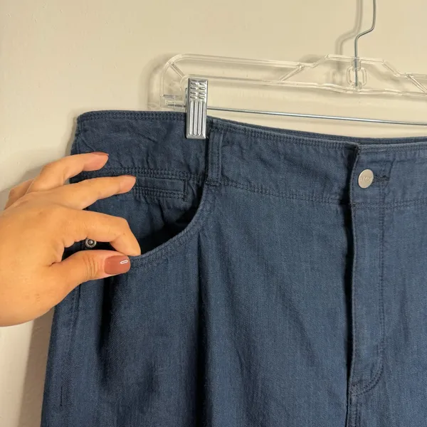 NYDJ Brigitte High Rise Wide Leg Capri Serendipit Blue Wash NWT Size‎ 16 Casual - Image 9
