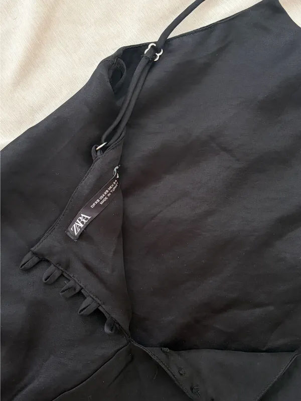 ZARA Satin Black Top - Image 2