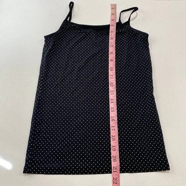Uniqlo Black White Polka Dot Cami Tank Top Medium Y2K Minimalist - Image 6