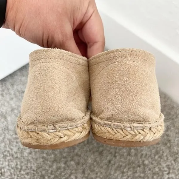 Espadrille Flats Size 38 Tan Suede Tassel Slip On Braided Boho Cottage Vacation‎ - Image 4