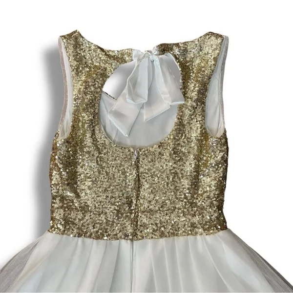 Windsor gold sequined tulle cocktail dress size 7 / 8 - Image 13