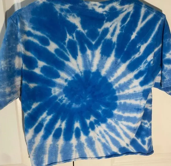 Crunch blue tie die cropped T-shirt - Image 2