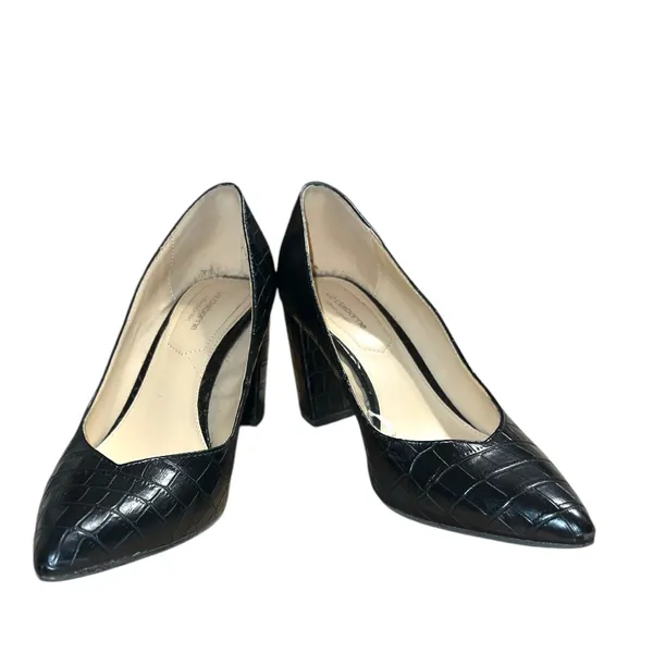 Liz Claiborne Elegant Black Crocodile Pattern chunky Heels! Ntn - Image 3